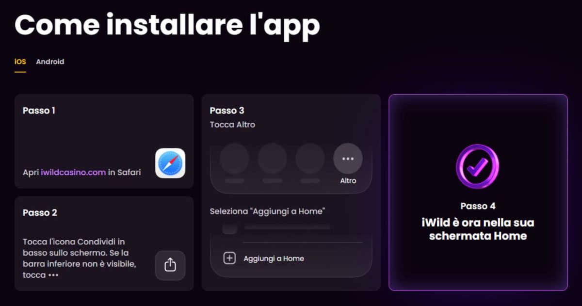 iWild Casino Mobile - Gioca da Smartphone e Tablet Senza App image 2